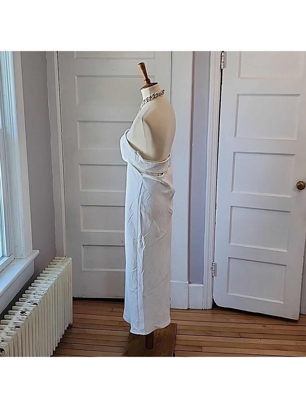 NWT Zara Cut Out Chain Detail White Dress - Picture 12 of 17